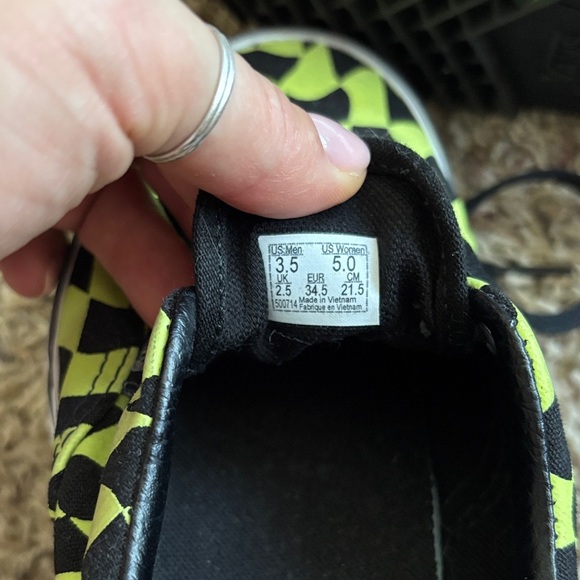 Vans Sneakers - Black and Neon Yellow Checkered - Picture 6 of 6